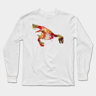 Dinosaur Skeleton Watercolor Painting Long Sleeve T-Shirt